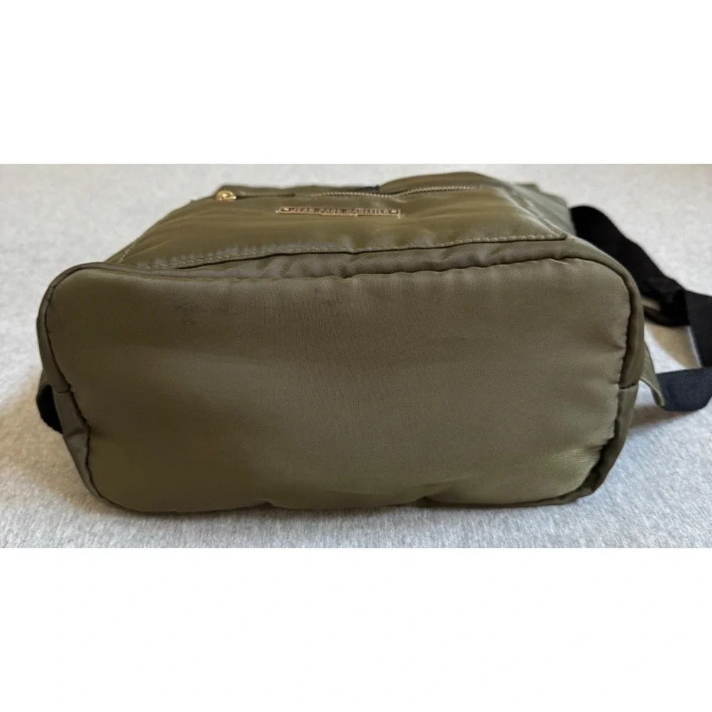 Jean Paul Gaultier Olive Green Black Roll-Top Backpack Orange Interior